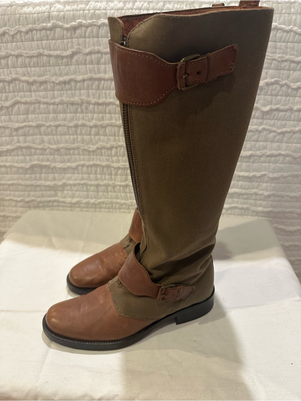 J Crew Canvas Riding Boots Size 7